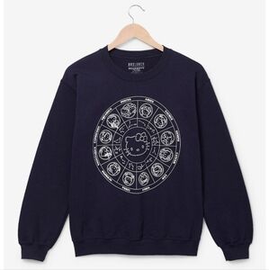 Hello Kitty & Friends Zodiac Chart Crewneck Large Sweatshirt Navy Blue